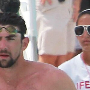 Michael Phelps participe à un tournage dans une piscine à Miami. Le 20 mars 2013