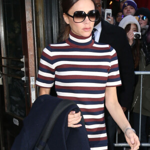 La famille Beckham à la sortie du restaurant Balthazar à New York, après le défilé de mode de Victoria Beckham. Le 14 février 2016