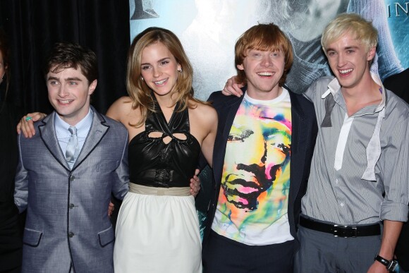 Daniel Radcliffe, Emma Watson, Rupert Grint, Tom Felton à New York, le 9 juillet 2009.