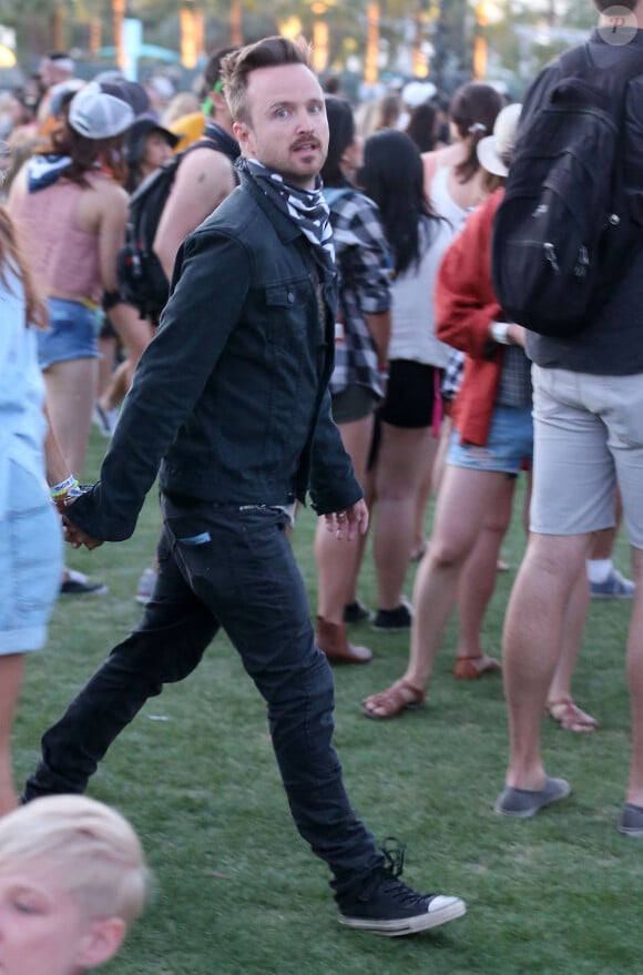 Aaron Paul  lors du premier jour du festival de musique de Coachella en Californie à Indio le 16 Avril 2016.