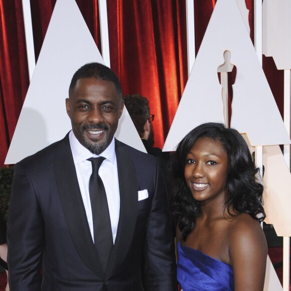 Idris Elba et sa fille Isan Elba à la 87ème cérémonie des Oscars à Hollywood, le 22 février 2015.