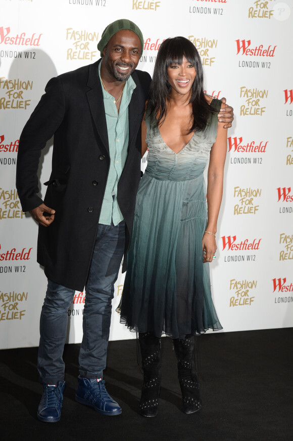 Idris Elba et Naomi Campbell à la soirée caritative "Fashion For Relief" de Naomi Campbell à Londres, le 27 novembre 2014