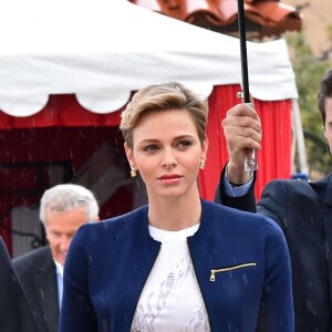 Le prince Albert II de Monaco et la princesse Charlene à leur arrivée au Monte-Carlo Rolex Masters 2016 pour la finale opposant Rafael Nadal et Gaël Monfils au Monte-Carlo Country Club à Roquebrune-Cap-Martin, le 17 avril 2016. © Bruno Bebert/Bestimage