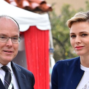 Le prince Albert II de Monaco et la princesse Charlene à leur arrivée au Monte-Carlo Rolex Masters 2016 pour la finale opposant Rafael Nadal et Gaël Monfils au Monte-Carlo Country Club à Roquebrune-Cap-Martin, le 17 avril 2016. © Bruno Bebert/Bestimage