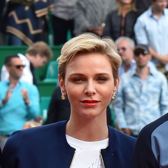 Le prince Albert II de Monaco et la princesse Charlene ont félicité Rafael Nadal pour sa victoire en finale du Monte-Carlo Rolex Masters 2016 face à Gaël Monfils au Monte-Carlo Country Club à Roquebrune-Cap-Martin, le 17 avril 2016. © Bruno Bebert/Bestimage