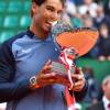 Rafael Nadal a triomphé de Gaël Monfils en finale du Monte-Carlo Rolex Masters au Monte-Carlo Country Club à Roquebrune-Cap-Martin, le 17 avril 2016. © Bruno Bebert/Bestimage
