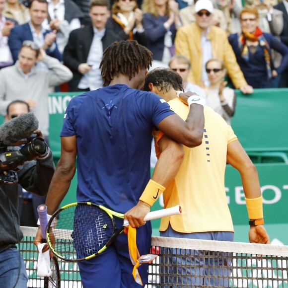 Rafael Nadal et Gaël Monfils s'affrontaient en finale du Monte-Carlo Rolex Masters 2016 au Monte-Carlo Country-Club à Roquebrune-Cap-Martin, le 17 avril 2016. L'Espagnol s'est imposé en trois sets, remportant pour la neuvième fois le tournoi monégasque © Claudia Albuquerque/Bestimage