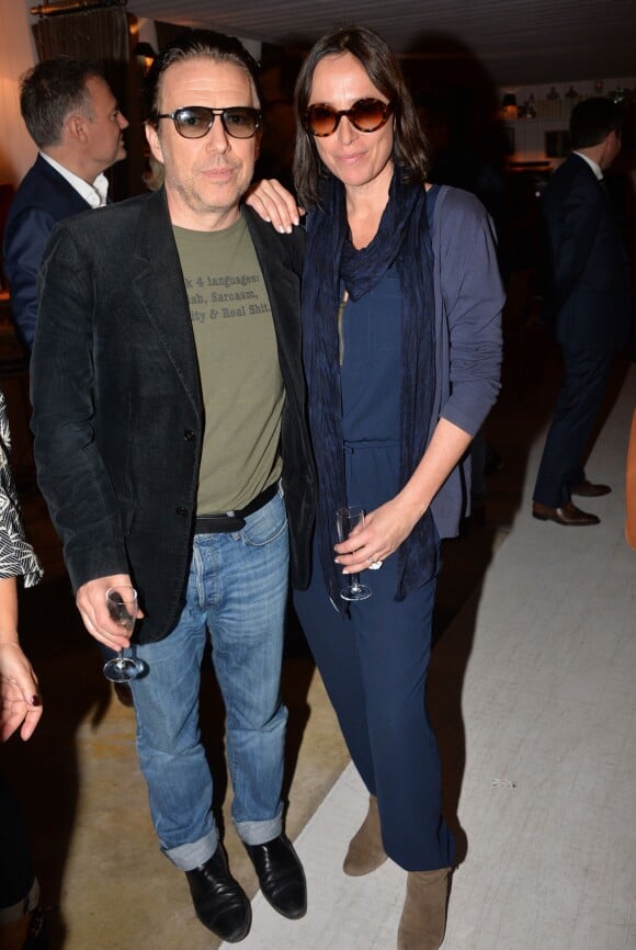 Philippe Vandel et sa compagne Dorothée Olliéric au lancement de la marque de lunettes "Nathalie Blanc" au restaurant Ma Cocotte à Saint-Ouen le 24 septembre 2015