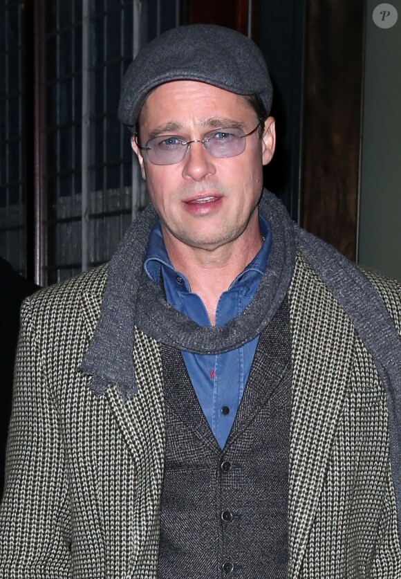 Brad Pitt à la sortie de son hôtel à New York le 24 novembre 2015

