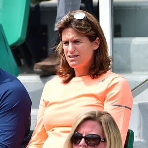 Amélie Mauresmo enceinte - People dans les tribunes lors du tournoi de tennis de Roland-Garros à Paris, le 28 mai 2015.