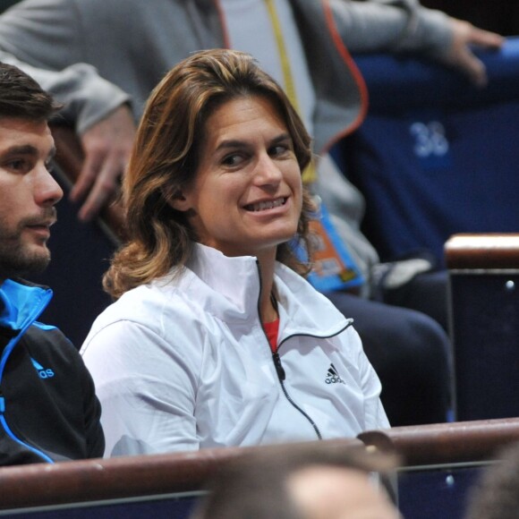 Amélie Mauresmo. BNP Paribas Masters de Tennis à Bercy le 29 octobre 2014 - People lors de la 3e jour du tournoi de tennis BNP Paribas Masters 2014 au palais omnisports de Paris-Bercy, à Paris, le 29 octobre 2014.