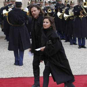 Tina Arena et son mari Vincent Mancini - Dîner d'Etat en l'honneur du gouverneur australien Peter Cosgrove au palais de l'Elysée à Paris, le 26 avril 2016. © Alain Guizard/Bestimage