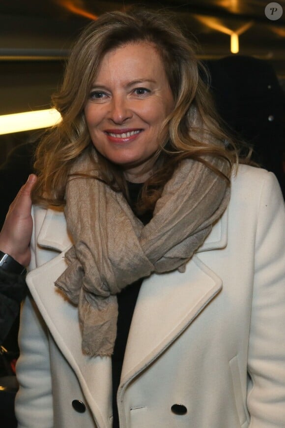 Valérie Trierweiler au lancement de la campagne "Vacances pour tous 2016" du Secours Populaire à la gare Montparnasse à Paris, le 26 avril 2016