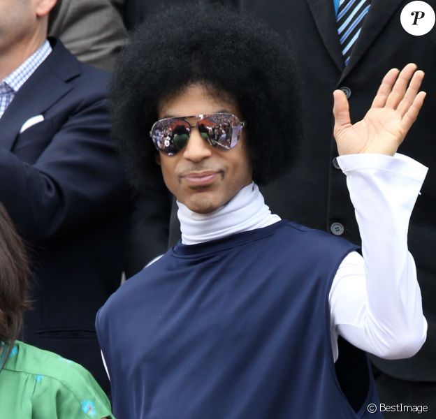 Prince à Roland Garros à Paris, le 2 juin 2014