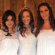Sonia Lacen, Natasha St Pier, Elisa Tovati - Showcase de Natasha St-Pier pour la sortie de son nouvel album "Therese, vivre d'amour" à la Chapelle Sainte Therese de la Fondation des Apprentis d'Auteuil à Paris le 10 avril 2013.