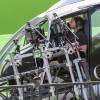 Jamie Dornan tourne une scène dans un hélicoptère pour le film "50 nuances plus sombres" à Vancouver le 2 mai 2016.