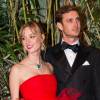 Pierre Casiraghi et sa femme Beatrice Borromeo au 62eme bal de la Rose dans la Salle des Etoiles du Sporting de Monte Carlo, le 19 mars 2016