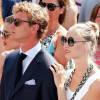 Charlotte Casiraghi, Pierre Casiraghi et Beatrice Borromeo lors des 10 ans de règne du prince Albert II de Monaco à Monaco, le 11 juillet 2015