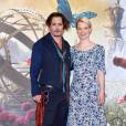 Johnny Depp et Mia Wasikowska - Johnny Depp lors de la conférence de pressedu film 'Alice Through the Looking Glass' à Londres le 8 mai 2016.
