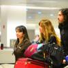 Exclusif - Russell Brand et Jemima Khan ( qui vient de fêter ses 40 ans) arrivent à l'aéroport de Miami pour des vacances le 8 février 2014.