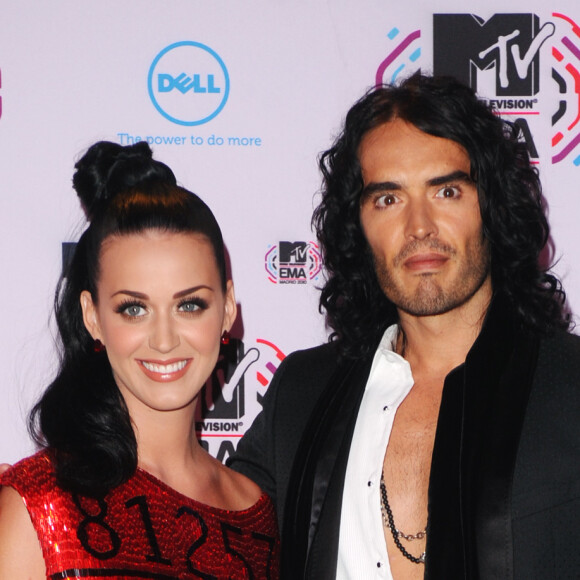Russell Brand et Katy Perry lors de la cérémonie des MTV Europe Music Awards, le 7 novembre 2010 à Madrid