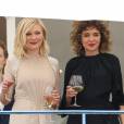 Kirsten Dunst, Valeria Golino et Mads Mikkelsen au cocktail des membres du jury du 69ème festival international du film de Cannes à l'hôtel Martinez le 10 mai 2016