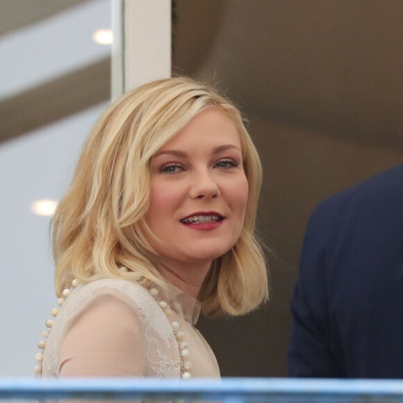 Kirsten Dunst et Laszlo Nemes au cocktail des membres du jury du 69ème festival international du film de Cannes à l'hôtel Martinez le 10 mai 2016