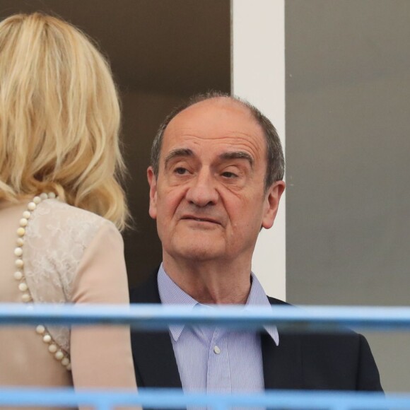 Kirsten Dunst et Pierre Lescure au cocktail des membres du jury du 69ème festival international du film de Cannes à l'hôtel Martinez le 10 mai 2016