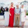 Blake Lively, Woody Allen, Kristen Stewart - Photocall du film "Café Society" lors du 69e Festival International du Film de Cannes le 11 mai 2016.