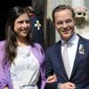 le prince Jaime et la princesse Viktoria de Bourbon-Parme - Baptême de la princesse Cécilia de Bourbon-Parme à Piacenza en Italie le 5 avril 2014.