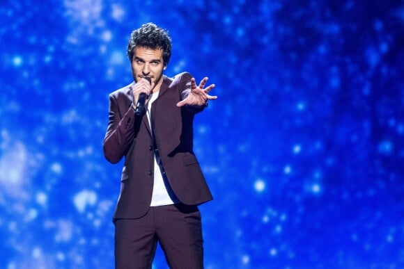 Le chanteur Amir Haddad lors des répétitions du concours de l'Eurovision à Stockholm, en Suède, le 8 mai 2016.