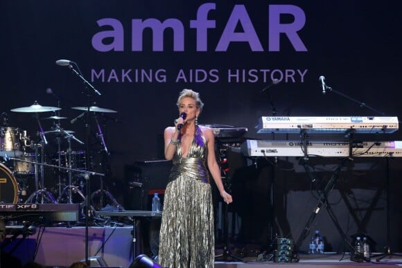 Sharon Stone - Soirée "AmfAR's 21st Cinema Against AIDS" à l'Eden Roc au Cap d'Antibes lors du 67e festival du film de Cannes, le 22 mai 2014.