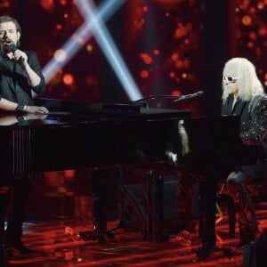 Exclusif - Clément, Nikos Aliagas et Michel Polnareff - Plateau de la finale de l'émission "The Voice" à Paris. Le 14 mai 2016 © Coadic Guirec / Bestimage