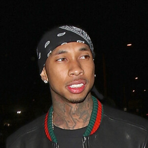 Tyga et deux copines quittent le concert de Beyonce qu'elle a donné dans le cadre de son Formation tour au Rose Bowl de Pasadena à Los Angeles, le 14 mai 2016