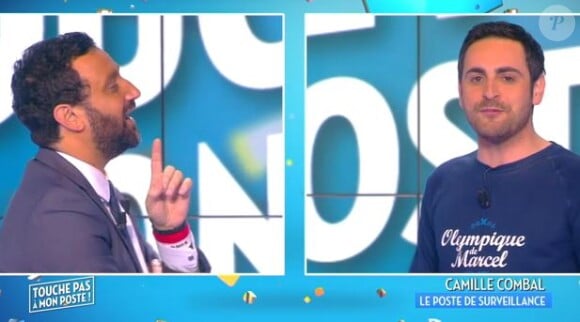 Camille Combal dévoile une vidéo dossier de Cyril Hanouna, à l'époque de l'Eurovision, en 2008, dans "TPMP", le 16 mai 2016, sur D8