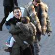 Kourtney Kardashian, Scott Disick et leur fille Penelope - La famille Kardashian en vacances dans la station de sports d'hiver Vail dans le Colorado, le 7 avril 2016