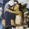 Eva Longoria et Jose Antonio Baston très amoureux dans les tribunes d'un match de tennis pendant l'Open du Mexique à Acapulco, le 28 février 2015