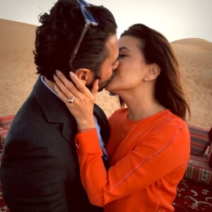 Jose Antonio Baston et Eva Longoria lors de leurs fiançailles en décembre dernier à Dubaï.