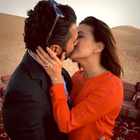 Jose Antonio Baston et Eva Longoria lors de leurs fiançailles en décembre dernier à Dubaï.