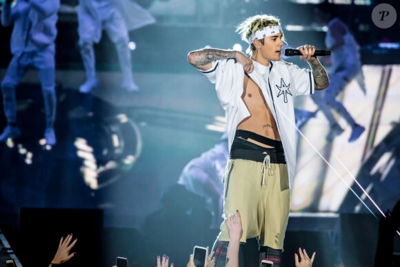 Justin Bieber en concert à Auburn Hills dans le cadre de sa tournée "The Purpose World Tour", le 26 avril 2016. © Marc Nader/Zuma Press/Bestimage