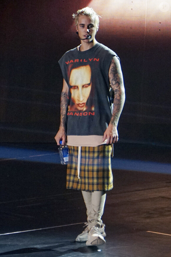 Justin Bieber en concert à Seattle le 9 mars 2016.