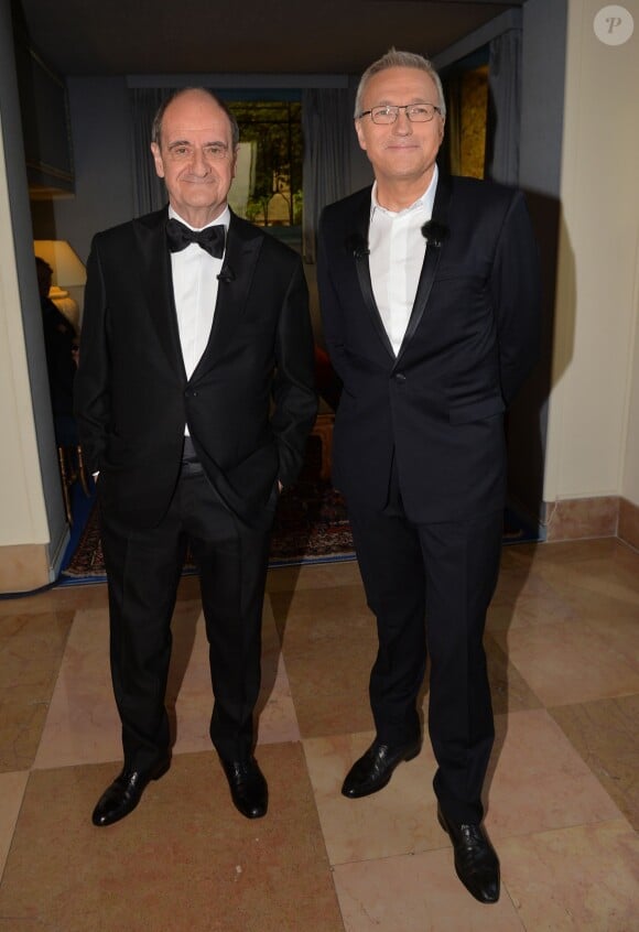 Exclusif - Pierre Lescure et Laurent Ruquier - Enregistrement de l'émission "On n'est pas couché" lors du 69e Festival International du Film de Cannes le 18 mai 2016. La bande de Laurent Ruquier a investi la superbe villa Domergue sur les hauteurs de Cannes pour le tournage d'une émission spéciale sur le cinéma. L’émission sera diffusée samedi soir 21 mai sur France 2. © Giancarlo Gorassini/Veeren/Bestimage