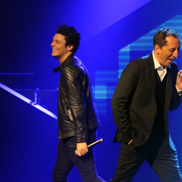 Exclusif  Gad Elmaleh et Kev Adams - People au Spectacle de Gad Elmaleh "20 ans de Scène" au Palais des Sports à Paris le 9 décembre 2014