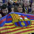 Antonella Roccuzzo (compagne de Lionel Messi) lors de la victoire du Barça (2-0 après prolongations) en finale de la Coupe du Roi face au FC Séville à Vicente Calderon à Madrid en Espagne le 22 mai 2016.