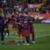 Luis Suarez, Lionel Messi, Neymar lors de la victoire du Barça (2-0 après prolongations) en finale de la Coupe du Roi face au FC Séville à Vicente Calderon à Madrid en Espagne le 22 mai 2016.