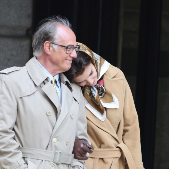 Exclusif - Katie Holmes dans le rôle de Jackie Kennedy sur le tournage de The Kennedys à Toronto avec Serge Houde dans le rôle de Maurice Tempelsman. Le 11 mai 2016 © CPA/Bestimage