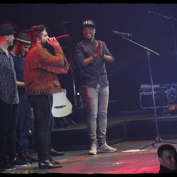 Exclusif -Kendji Girac et Soprano - Dans le cadre de sa tournée Ensemble, Kendji en concert au Palais des Sports, à Paris. Le 22 avril 2016. © Alain Guizard / Bestimage