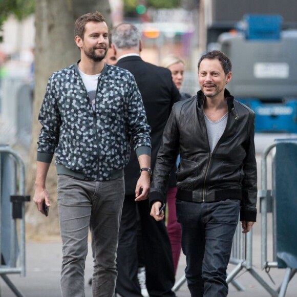 Exclusif - Marc-Olivier Fogiel et son mari François Roelants - Arrivée des people au concert de Mika à l'AccorHotels Arena à Paris, le 27 mai 2016.