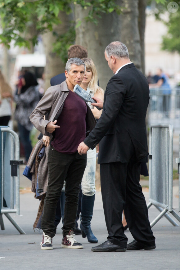 Exclusif - Nagui et sa femme Mélanie Page - Arrivée des people au concert de Mika à l'AccorHotels Arena à Paris, le 27 mai 2016.