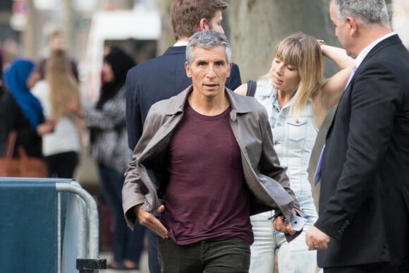Exclusif - Nagui et sa femme Mélanie Page - Arrivée des people au concert de Mika à l'AccorHotels Arena à Paris, le 27 mai 2016.